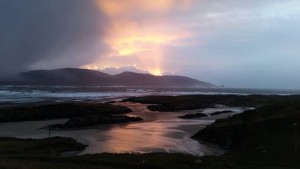 Sun set in Donegal, a photo by Susie Hailes.  April has been unsettled but dramatic