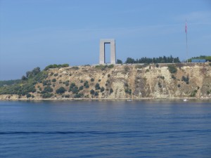 The Turkish War Memorial on the Dardanelle Straits.