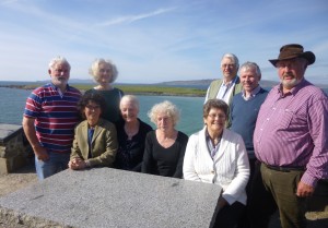 caption. Members of the Narin, Portnoo, Rosbeg Historical Society who planned the programme of events for the homecoming of St. Conall’s Bell and Shrine. Richard Barrett, Kate Morgan, John Northridge, Tony Finnerety, John Barrett, Claudia McGinley, Brenda Mahon, Paula Harvey and Mary Nicholson.  Caption: Malachy Mahon