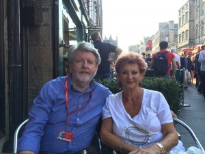 Betty Scott with Martin Lynch at a recent Edinburgh Festival